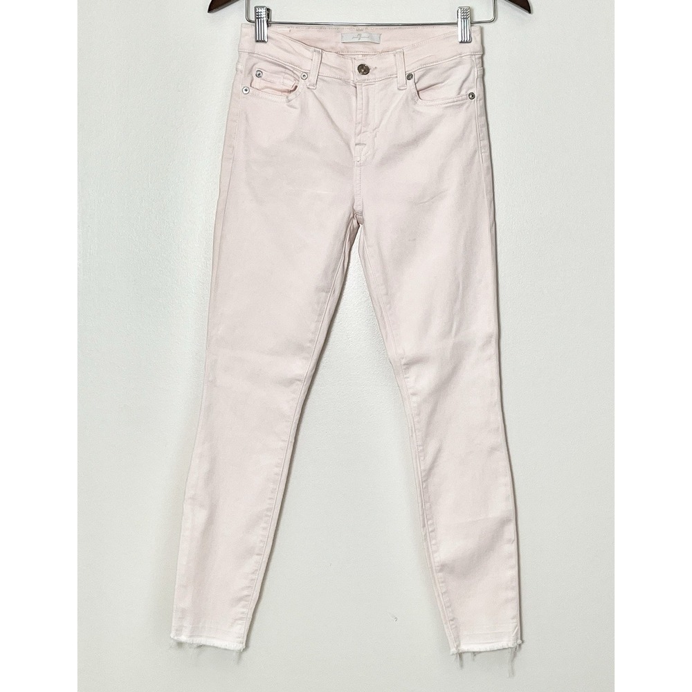 7 For All Mankind Jeans Women's 26 Pink Raw‎ Hem Barbie Coquette Summer